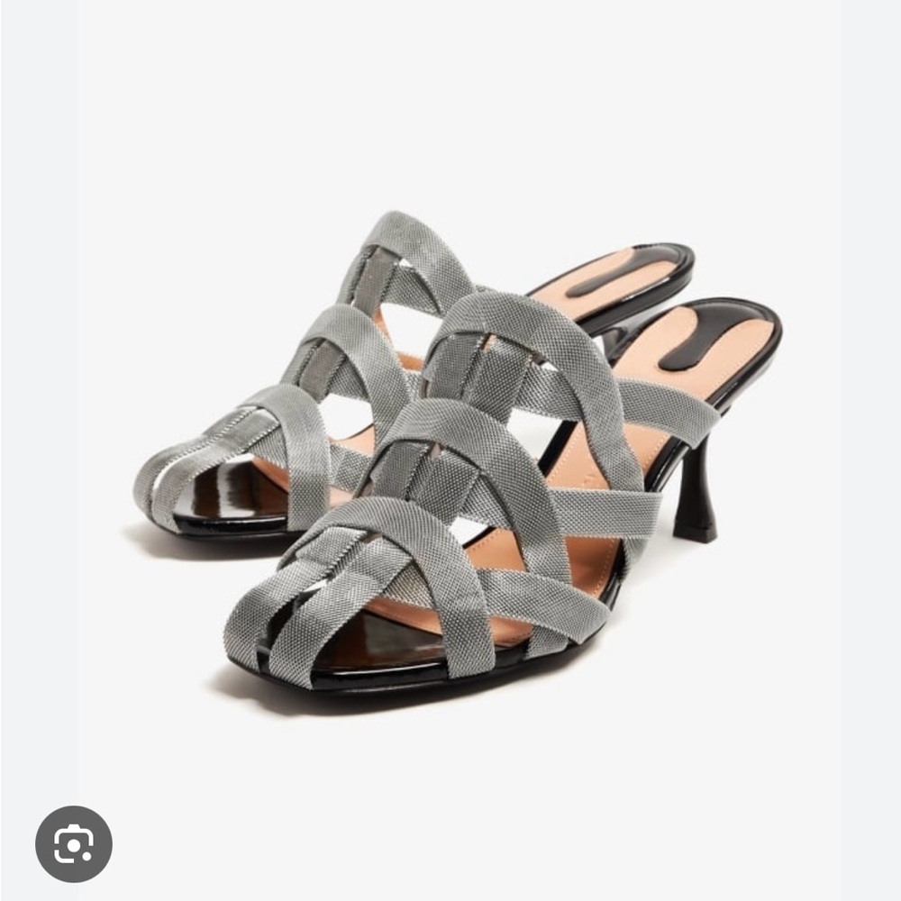 Sebastian Milano New! Size 39 US 8.5 Chic Gray Strappy Heels